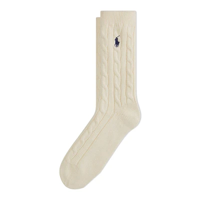 Women's Cable Knit Cotton Crew Sock