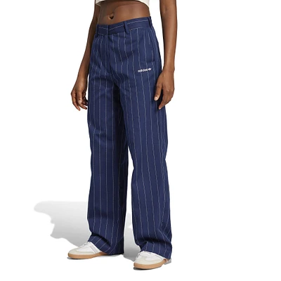 Women's Pinstripe Twill Loose Trouser Pant