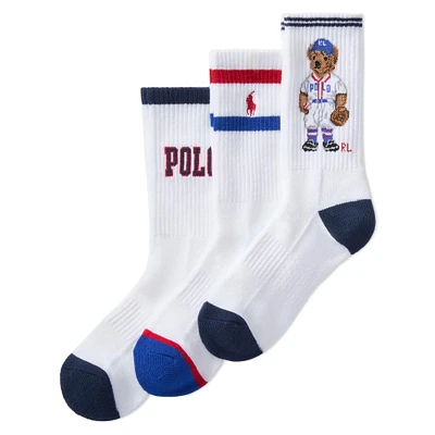 Junior Boys' [8-20] Polo Bear Crew Sock (3 Pack)