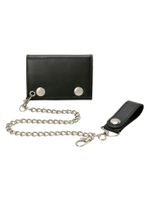 Black Tri-Fold Chain Wallet