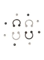 Steel Basic Silver & Black Circular Barbell 4 Pack