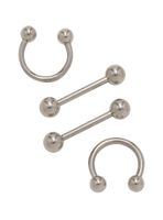 14G Basic Steel Nipple Barbell 4 Pack