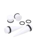 Acrylic White Taper & Plug 4 Pack