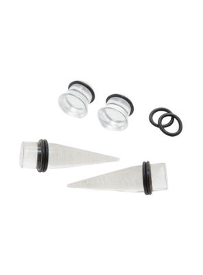 Acrylic Clear Taper & Plug 4 Pack