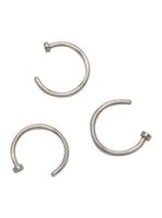 Steel Basic Nose Open Hoop 3 Pack