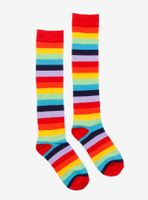 Blackheart Rainbow Striped Knee-High Socks