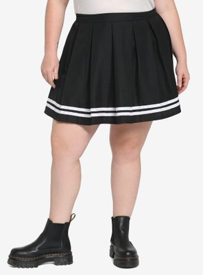 Black Pleated Cheer Skirt Plus