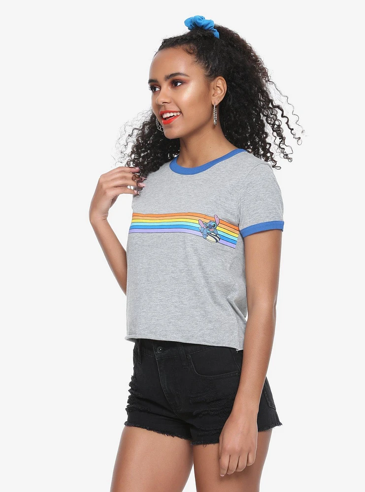 Disney Lilo & Stitch Surfing Girls Ringer Crop T-Shirt