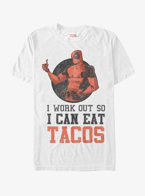 Marvel Deadpool Work Out Eat Tacos T-Shirt