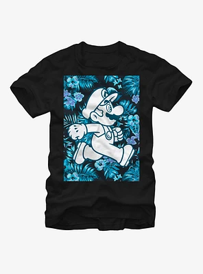 Nintendo Mario Floral Print Run T-Shirt