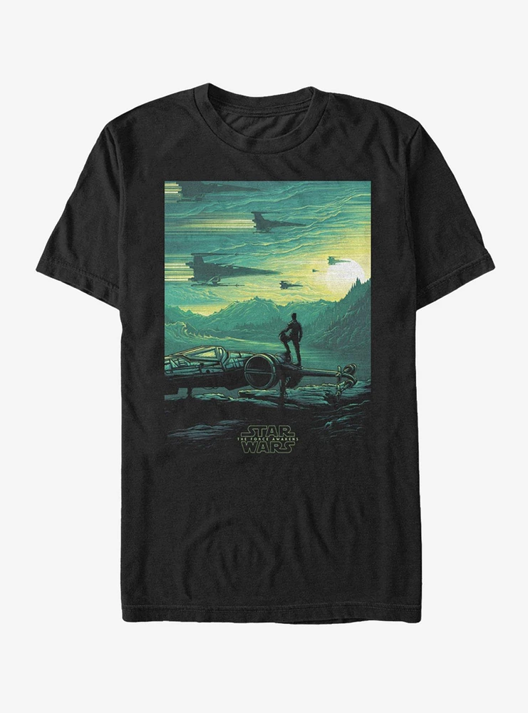 Star Wars Poe X-Wing Sunset T-Shirt