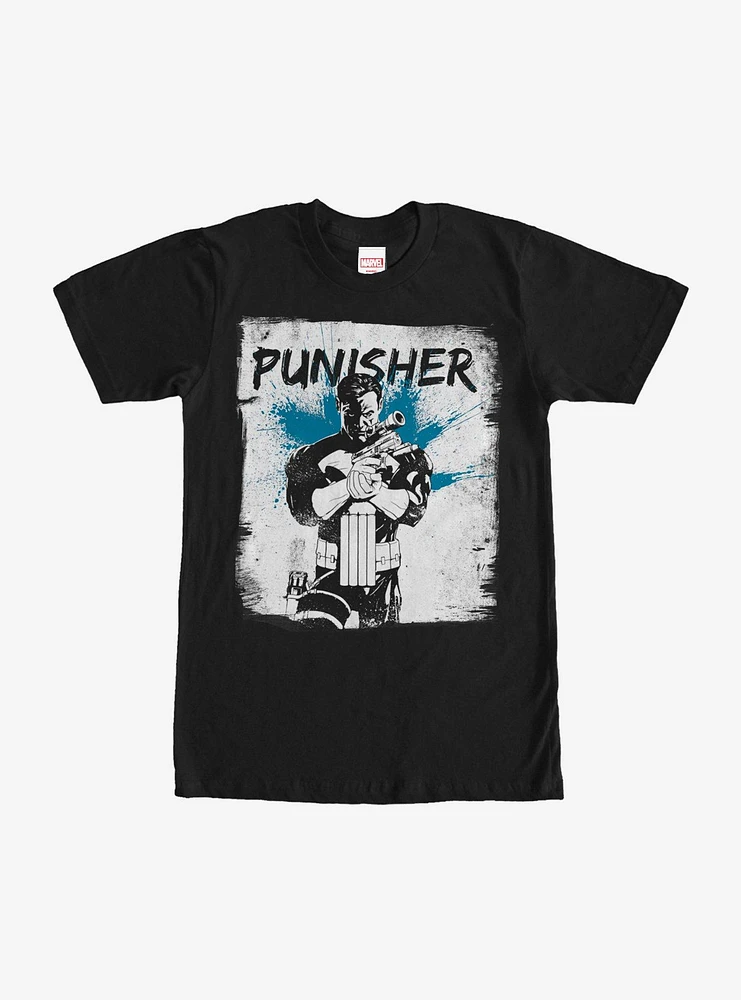 Marvel Punisher Paint Streak Print T-Shirt