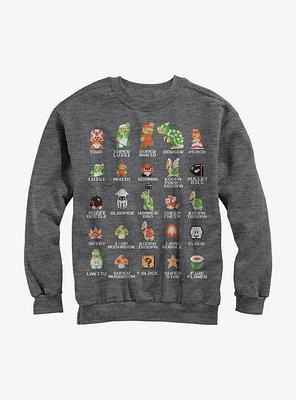 Nintendo Super Mario Bros Character Guide Sweatshirt