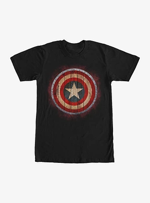 Marvel Captain America Shield Wood Print T-Shirt