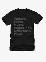 Star Wars Darth Vader and Boba Fett Jabba the Hutt T-Shirt