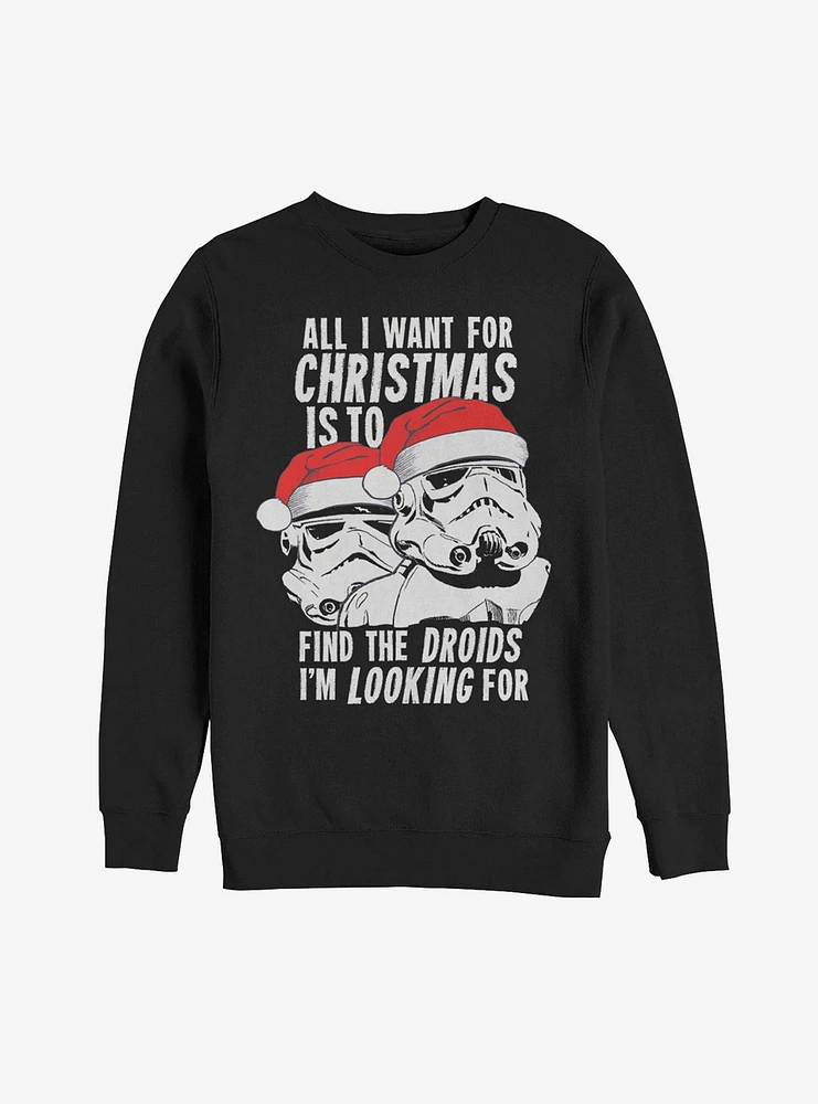 Star Wars Christmas Droids Looking Wish Sweatshirt