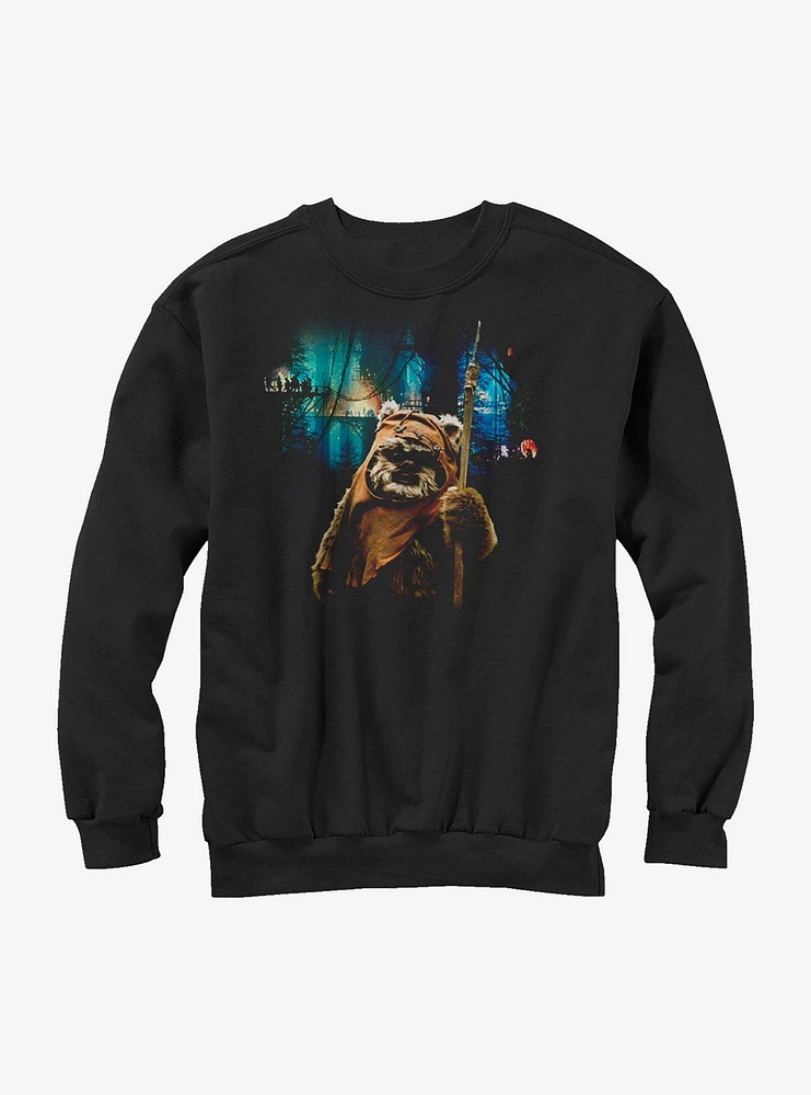 Star Wars Tree Village Wicket Ewok Sweatshirt