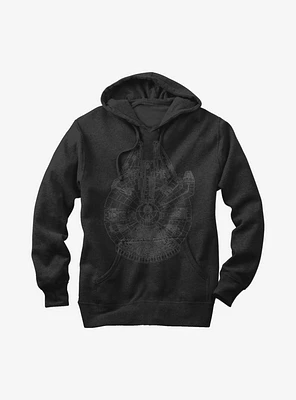 Star Wars Millennium Falcon Outline Hoodie