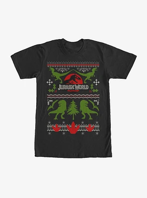 Jurassic Park Ugly Christmas Sweater Print T-Shirt
