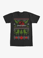 Jurassic Park Ugly Christmas Sweater Print T-Shirt