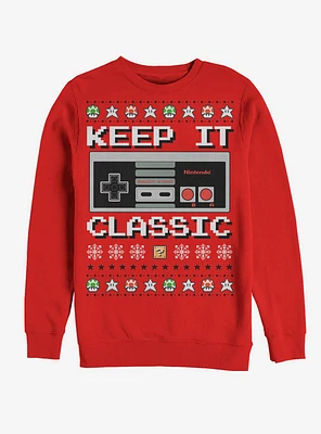 Nintendo Ugly Christmas Sweater NES Classic Controller Sweatshirt