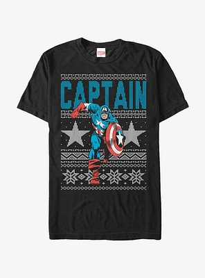 Marvel Captain America Star Ugly Christmas Sweater T-Shirt
