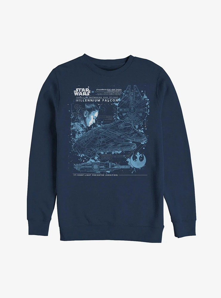 Star Wars Millennium Falcon Plans Sweatshirt