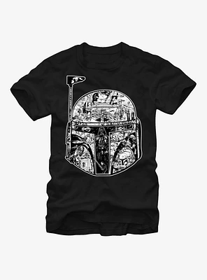 Star Wars Boba Fett Helmet Movie Scenes T-Shirt
