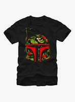 Star Wars Boba Fett Tropical Print Helmet T-Shirt