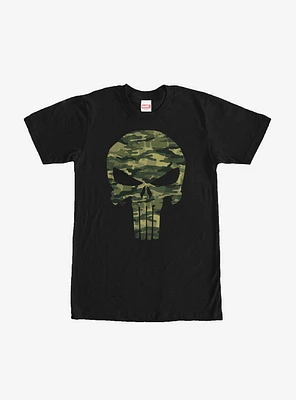 Marvel Punisher Camo Skull Symbol T-Shirt