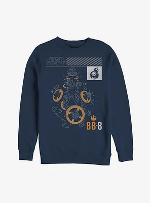 Star Wars BB-8 Blue Print Deconstruct Sweatshirt
