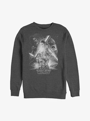 Star Wars Episode VII The Force Awakens Grey-Scale Poster Sweatshirt