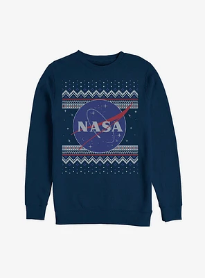 NASA Logo Ugly Christmas Sweater Print Sweatshirt
