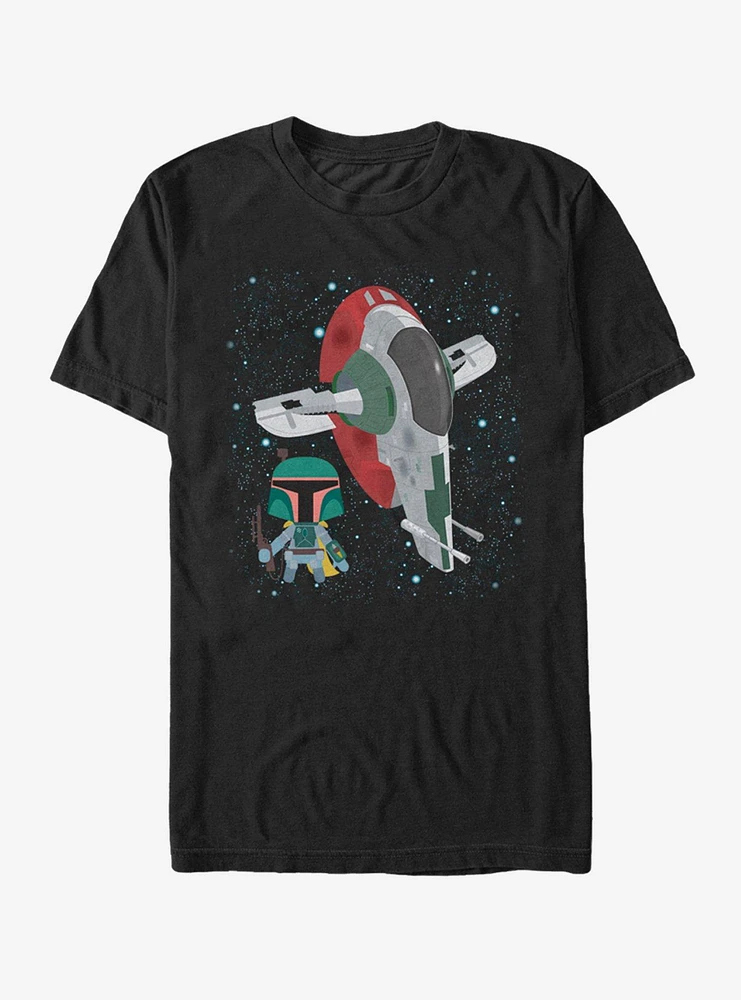 Star Wars Cartoon Boba Fett Ship T-Shirt