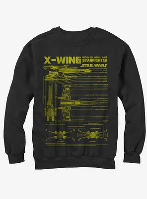 Star Wars X-Wing Schematics Sweatshirt