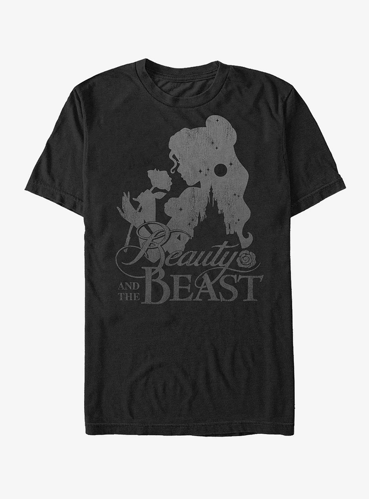 Disney Beauty And The Beast Belle Castle Silhouette T-Shirt