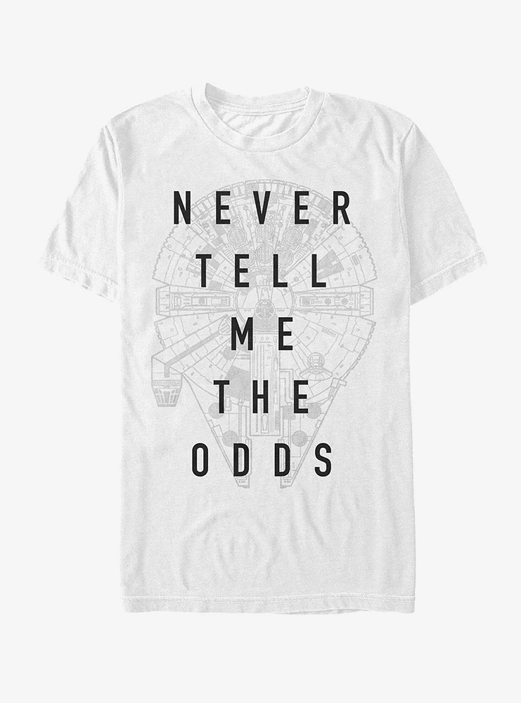 Star Wars Never Tell Odds Millennium Falcon T-Shirt