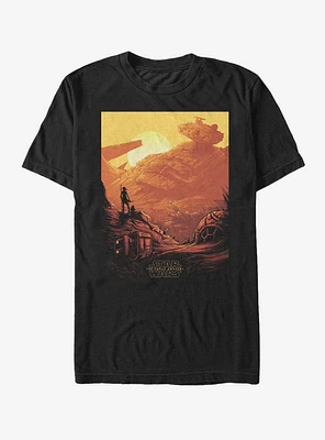 Star Wars Rey Jakku Sunset T-Shirt