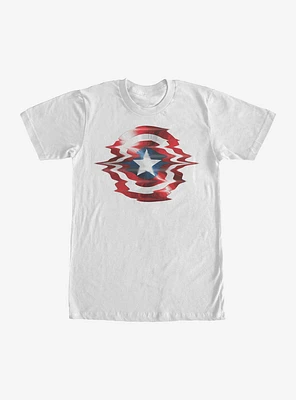 Marvel Captain America Shield Glitch T-Shirt