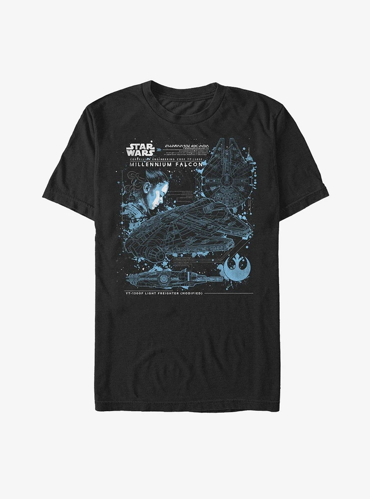 Star Wars Millennium Falcon Plans T-Shirt