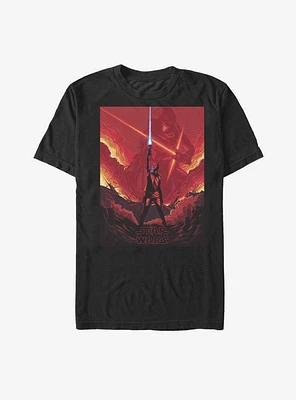 Star Wars Rey Lightsaber Flames T-Shirt