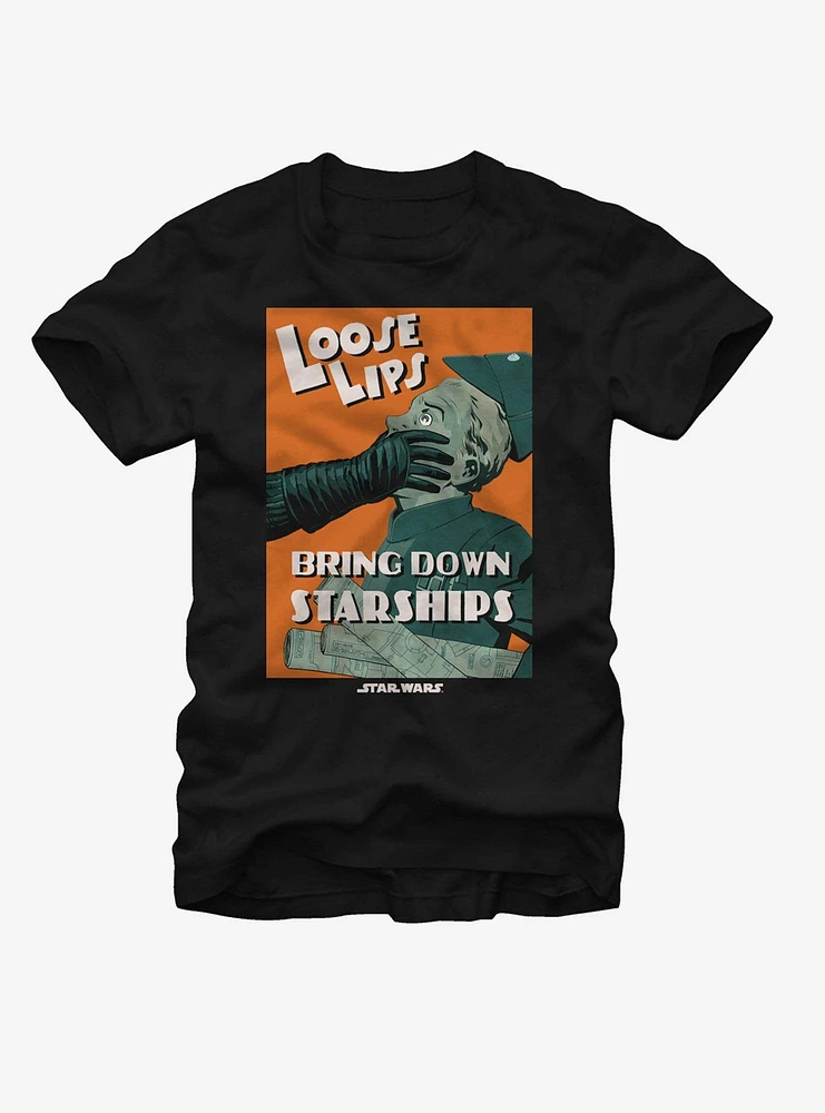 Star Wars Loose Lips Bring Down Starships T-Shirt