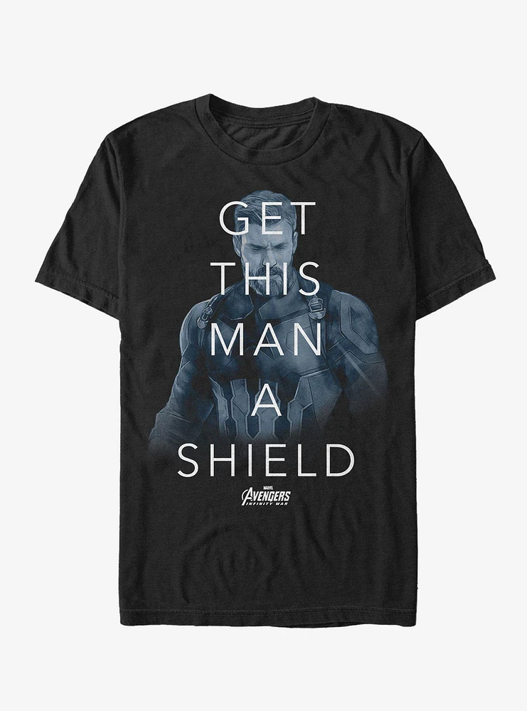 Marvel Avengers: Infinity War Get Man Shield Quote T-Shirt