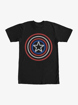 Marvel Captain America Shield Neon Light T-Shirt