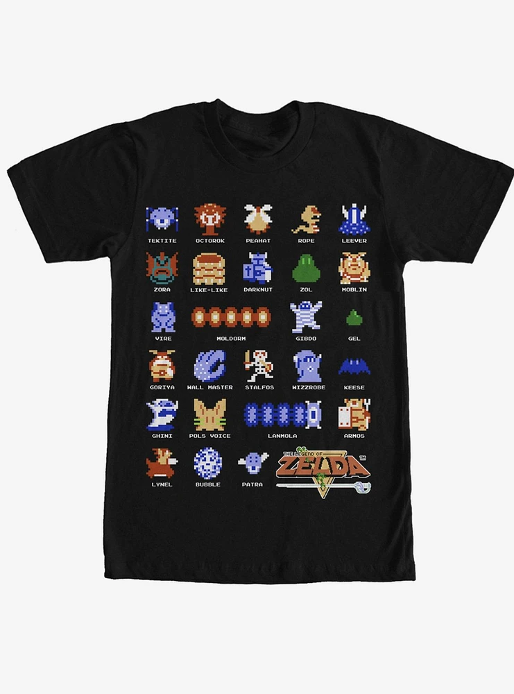 Nintendo Pixelated Legend of Zelda Enemies T-Shirt