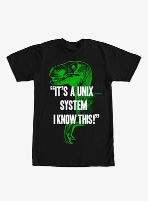 Jurassic Park Unix System Velociraptor T-Shirt