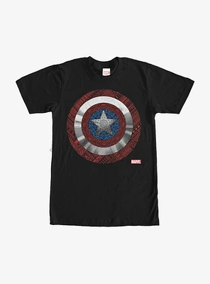 Marvel Ornate Captain America Shield T-Shirt