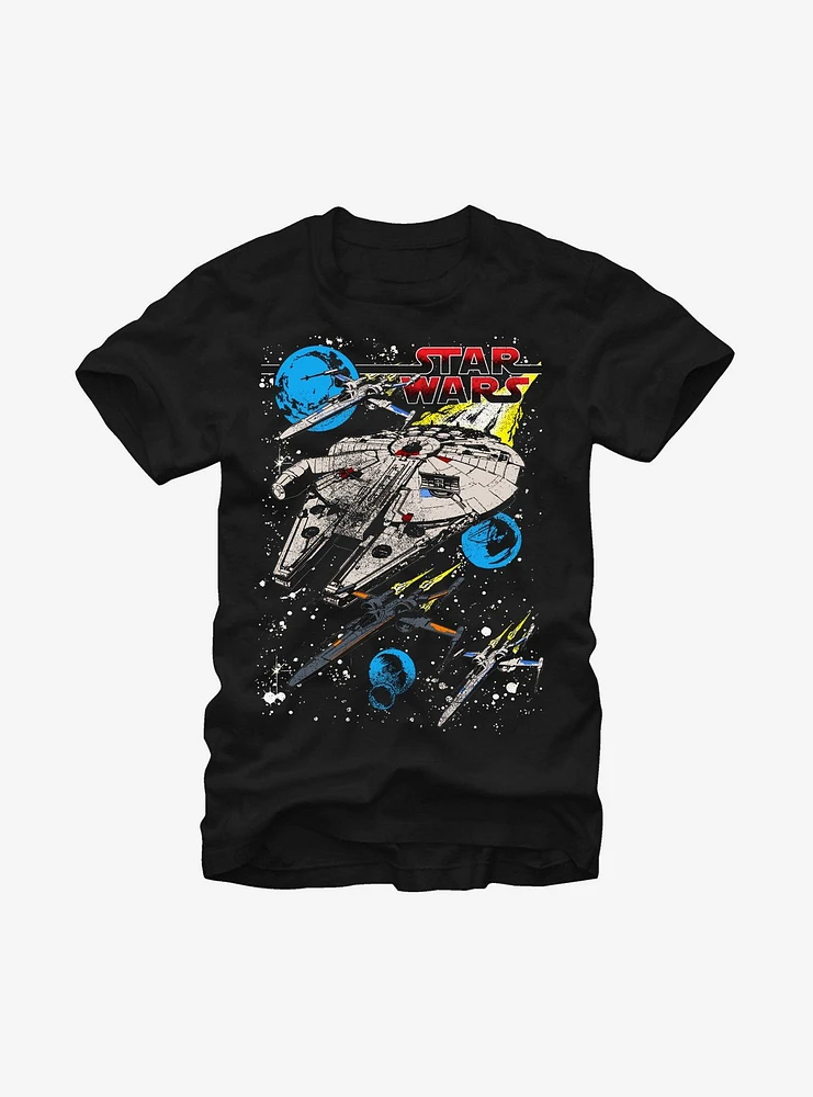 Star Wars Classic Millennium Falcon and X-Wing T-Shirt