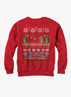 Nintendo Mario and Bowser Ugly Christmas Sweater Sweatshirt