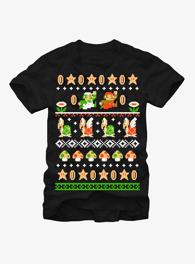 Nintendo Super Mario Bros Pattern T-Shirt